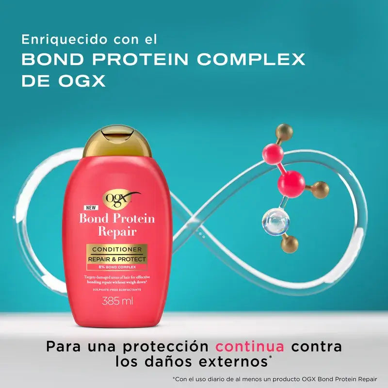 Ogx Bond Repair Condicionador, Condicionador Reparador, Sem Sulfatos, 385 Ml