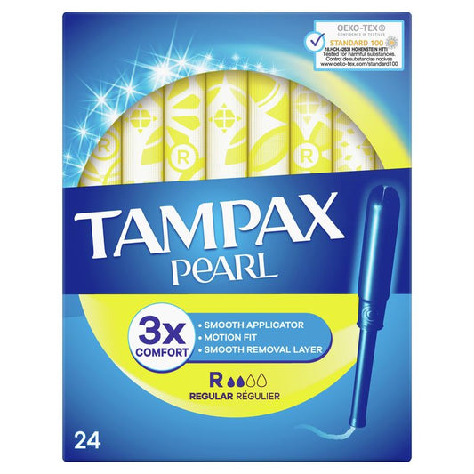 Tampões Tampax Pearl Regular com aplicador , 24 unidades