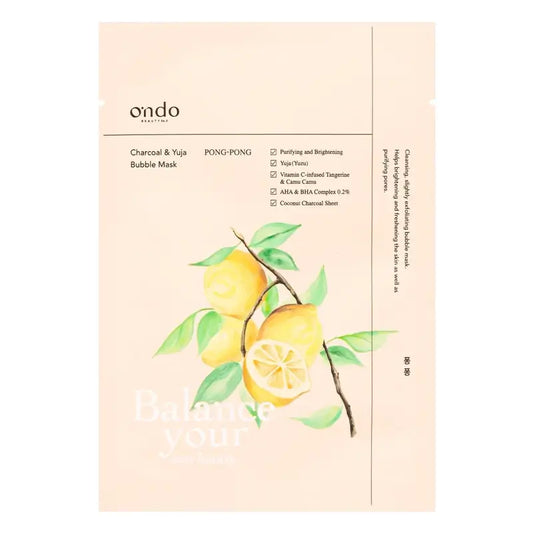 Máscara Pong-Pong Ondo Beauty 36.5 Carvão Vegetal & Yuja Bubble, 25 g