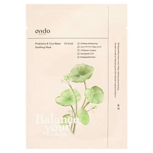 Máscara To-Dak Calmante Ondo Beauty 36.5 Probióticos e Água de Cica, 25 gr