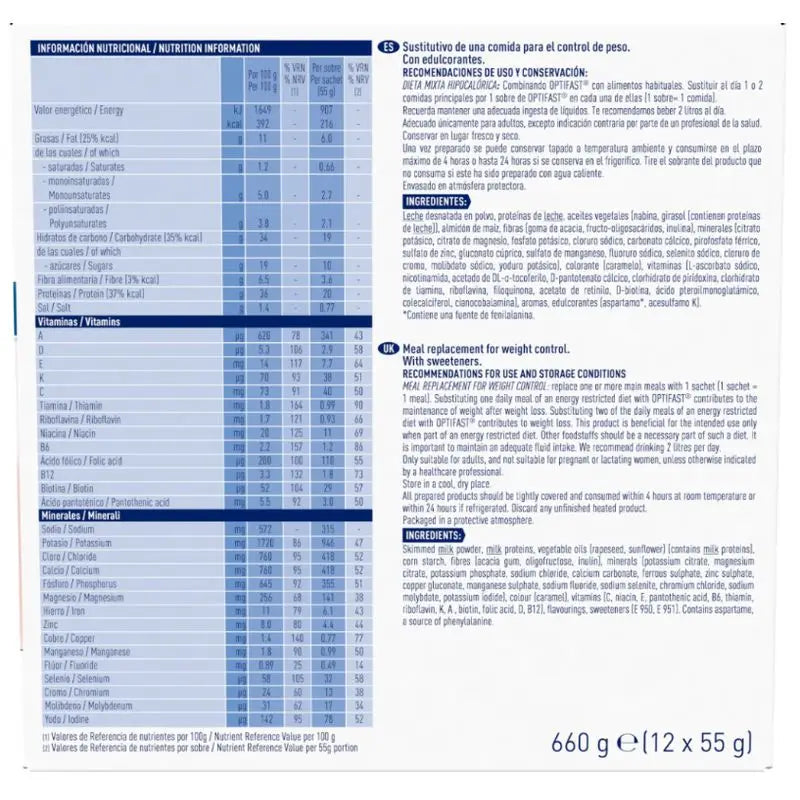 Batido de Caramelo Optifast , 55 gramas