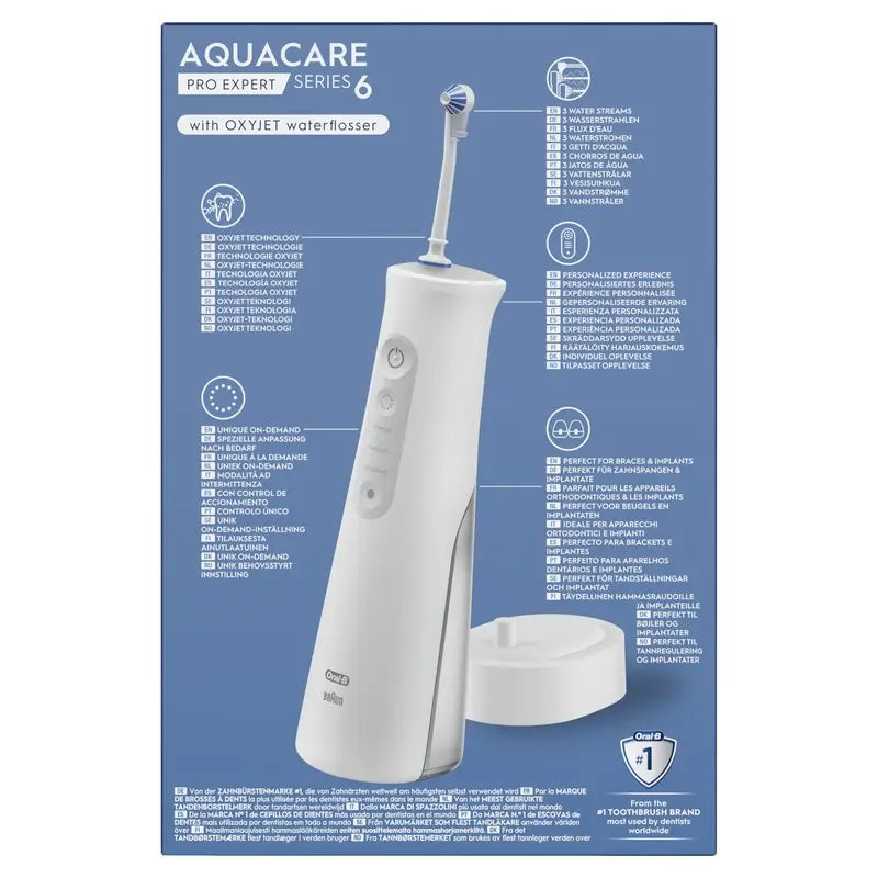 Irrigador de água Oral-B Braun Aquacare 6 com tecnologia Oxyjet