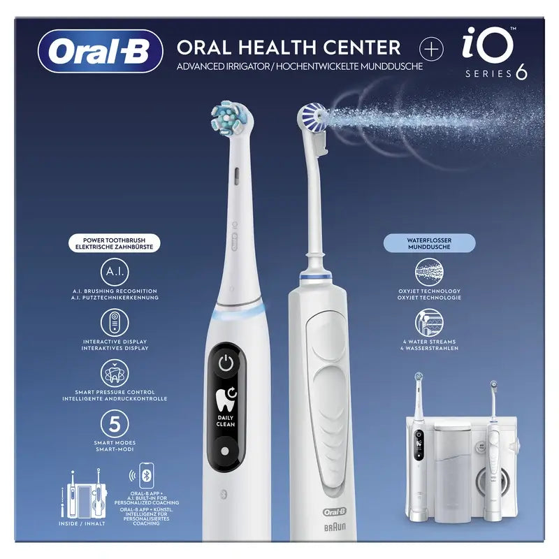 Oral-B Braun Centro Dentário com Irrigador e Escova de Dentes Eléctrica Oral-B iO 6
