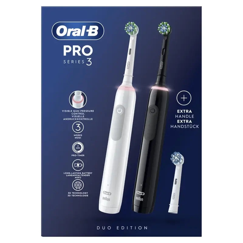 Oral-B Braun Escova de dentes eléctrica Braun Pro 3 Duo Branco/Preto