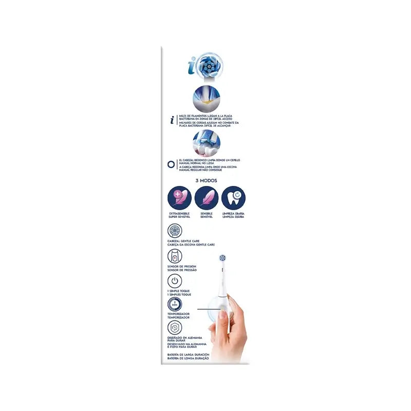 Oral B Braun Escova de dentes eléctrica Io2 White, 2 cabeças de escova, 1 embalagem