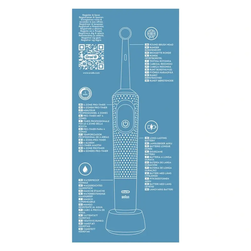 Oral-B Braun Vitality Pro Escova de dentes recarregável Azul