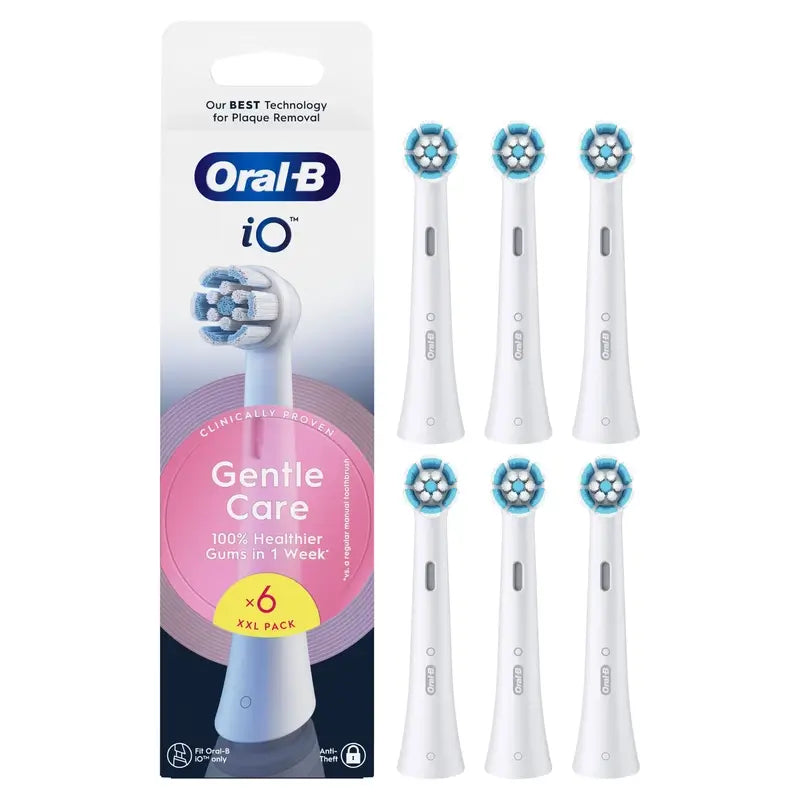 Oral-B Io Gentle Care Original Sensitive Gums Escovas redondas de substituição , 6 peças