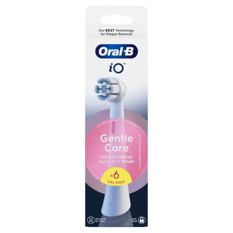 Oral-B Io Gentle Care Original Sensitive Gums Escovas redondas de substituição , 6 peças