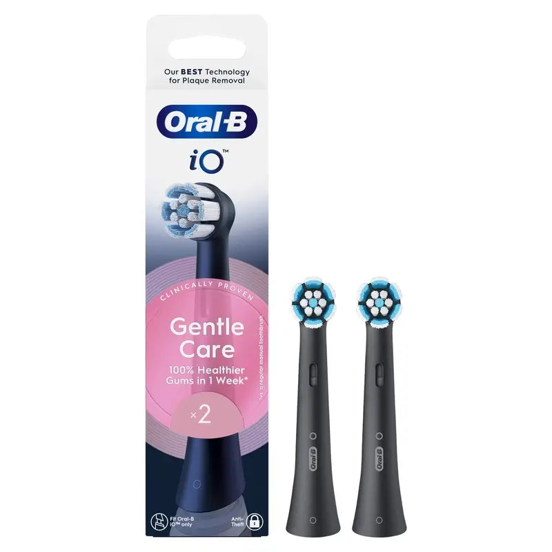 Oral-B Braun iO Gentle Care Recarga Preto, 2 peças.