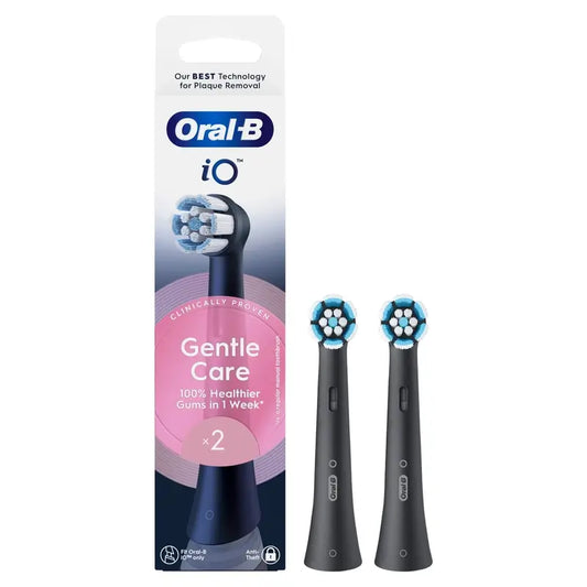 Oral-B Braun iO Gentle Care Recarga Preto, 2 peças.
