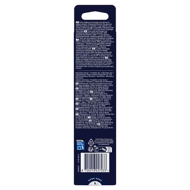 Oral-B Braun iO Gentle Care Recarga Preto, 2 peças.