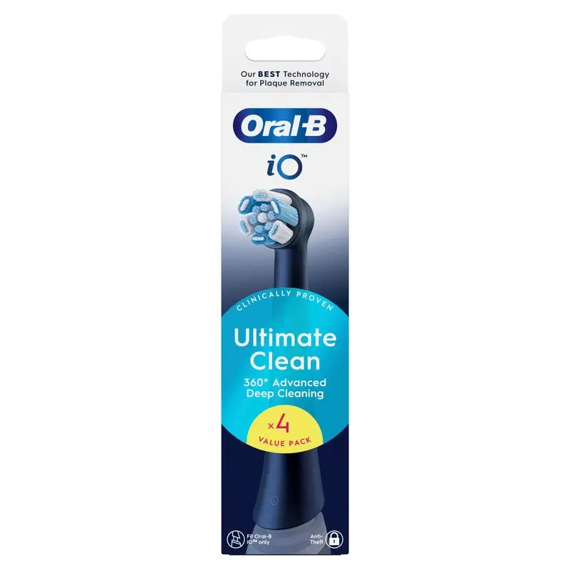 Cabeças de escova de substituição Oral B iO Ultimate Clean Black, embalagem com 4 unidades