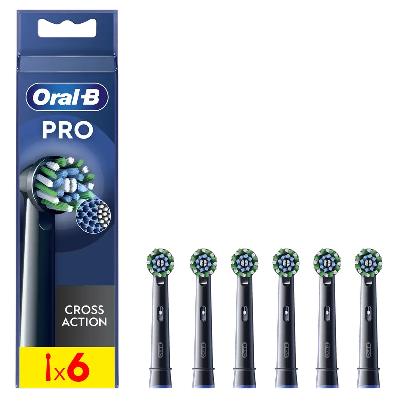 Oral-B Braun Braun Cross Action Rechargeable Toothbrush Refill Black 6 pcs.