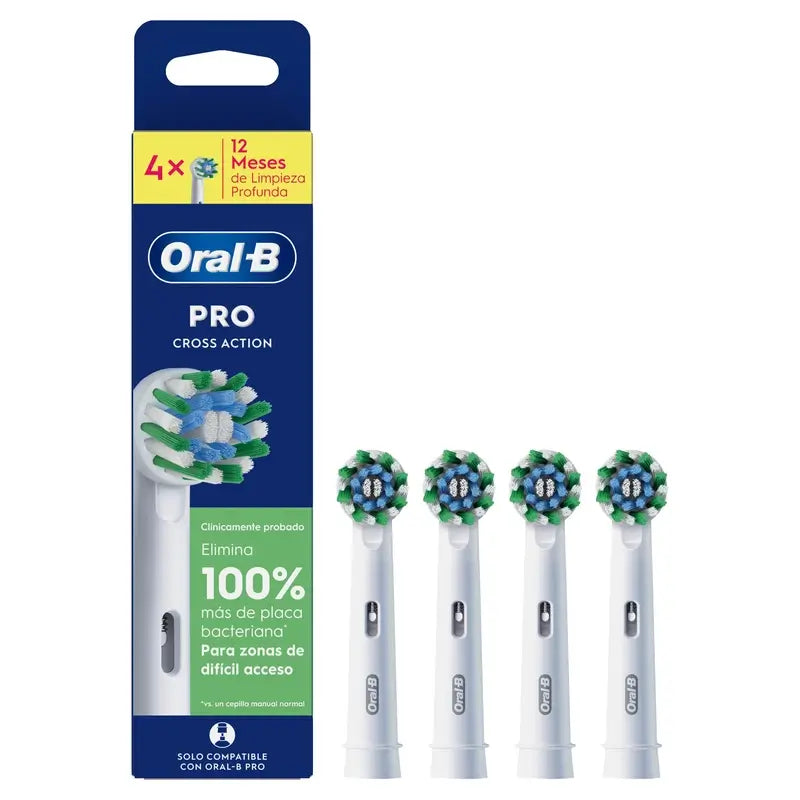 Recarga Oral-B Braun Cross Action, 4 peças.