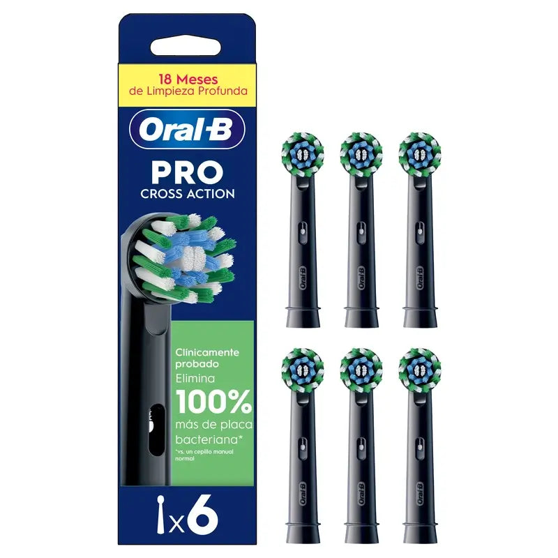 Oral-B Braun Cross Action Refill Preto, 4 peças.
