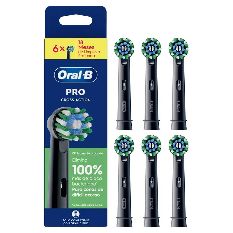 Oral-B Braun Cross Action Refill Preto, 4 peças.