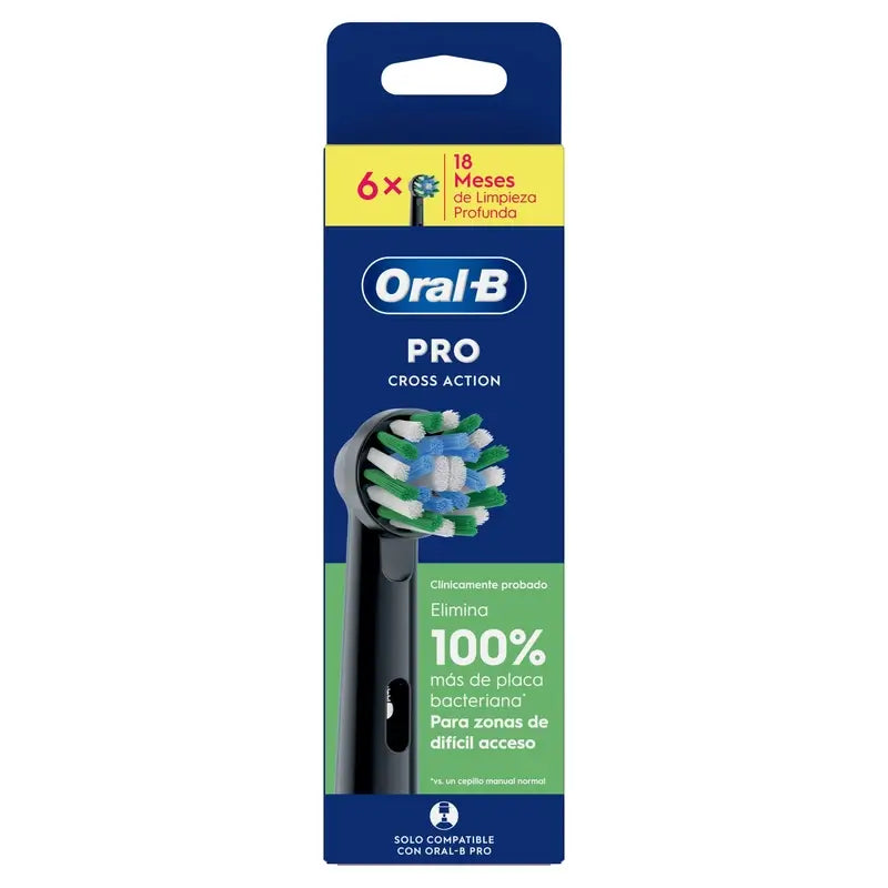 Oral-B Braun Cross Action Refill Preto, 4 peças.