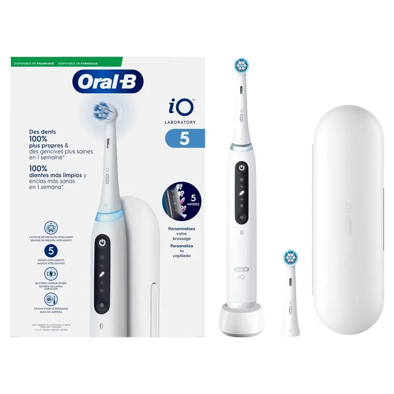 Oral-B Io 5 Electric Toothbrush White, 2 cabeças de escova de dentes