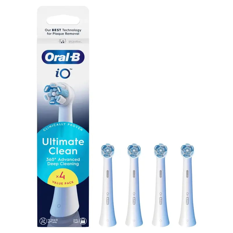 Cabeças de escova de substituição Oral-B iO Ultimate Clean, embalagem com 4 unidades