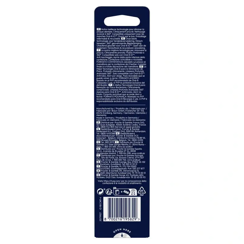 Cabeças de escova de substituição Oral-B iO Ultimate Clean, embalagem com 4 unidades