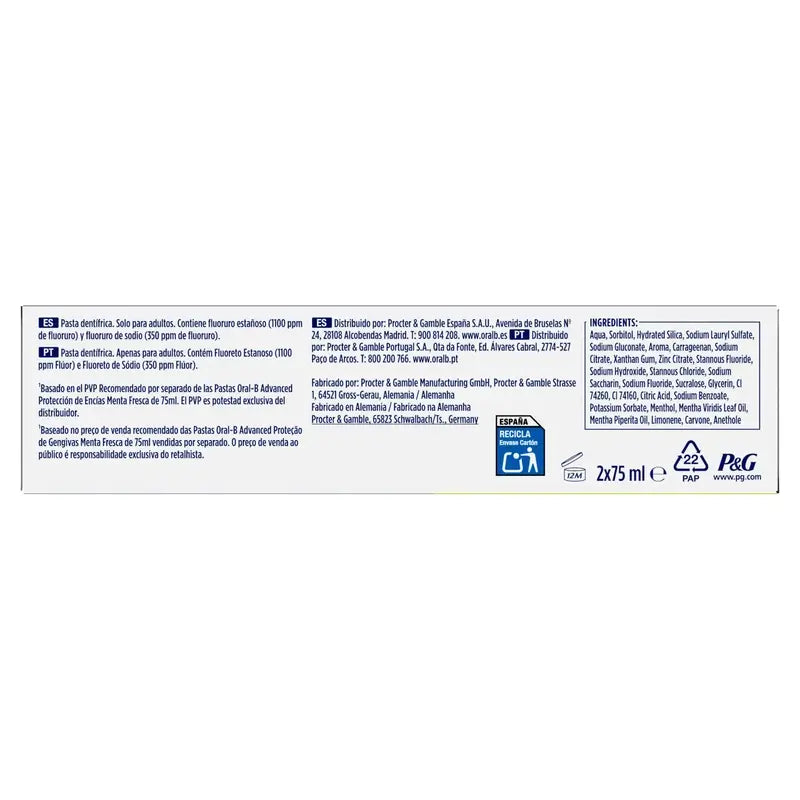 Oral-B Advanced Gum Protection Duplo, 2x75ml