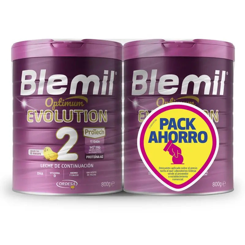 Blemil Bipack Optimum Evolution 2 Fórmula, 2X800g