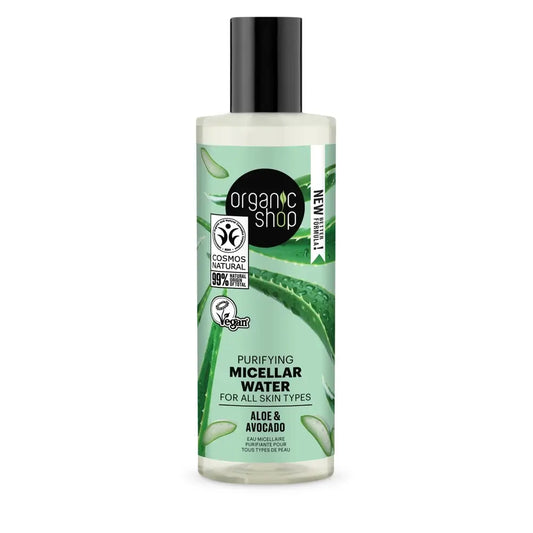 Água Micelar Purificante para Todos os Tipos de Pele Abacate e Aloé da Organic Shop, 150 Ml