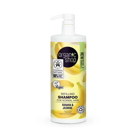 Organic Shop Champô Repositor Banana & Jasmim para Cabelos Normais, 1000 Ml
