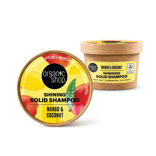 Organic Shop Champô sólido com brilho de manga e coco, 60 G