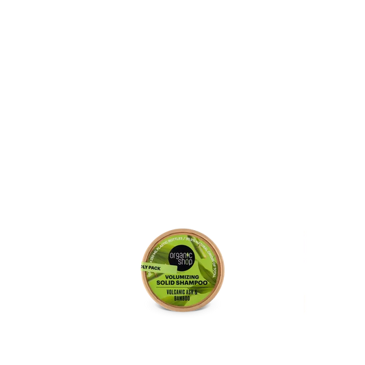 Champô sólido volumizador Organic Shop Cinzas Vulcânicas e Bambu, 60 G