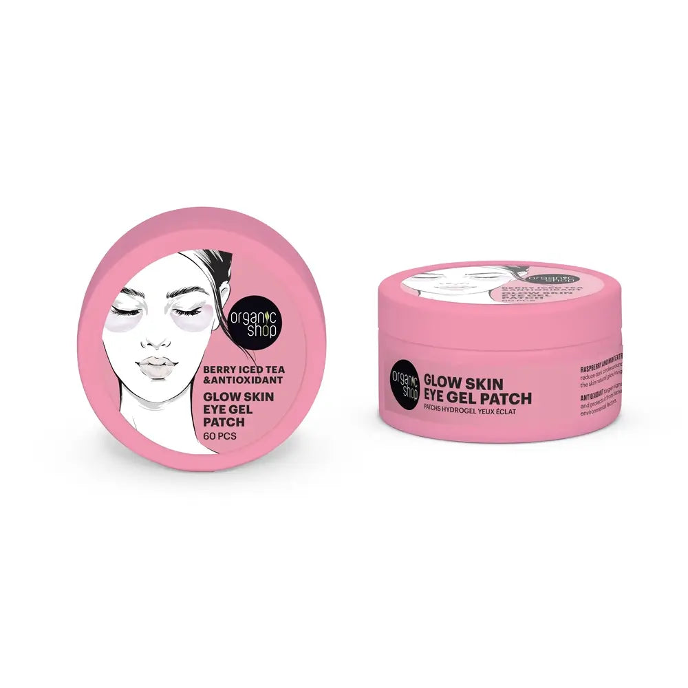 Organic Shop Glow Skin Chá de bagas gelado Antioxidante Chá de bagas gelado Gel para os olhos, 60 unidades