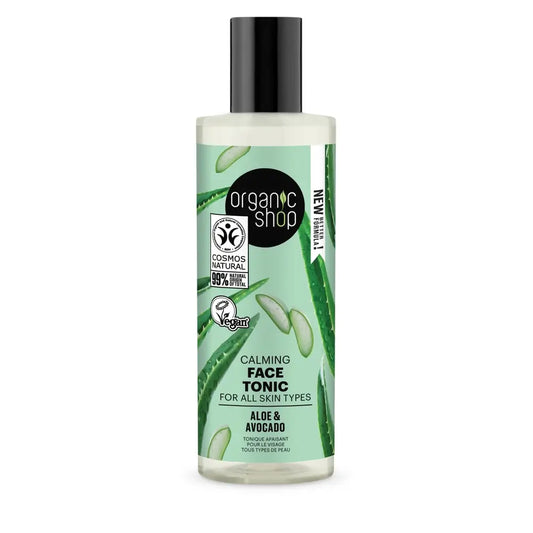 Tónico Facial Suavizante para Todos os Tipos de Pele Abacate e Aloé De Organic Shop, 150 Ml
