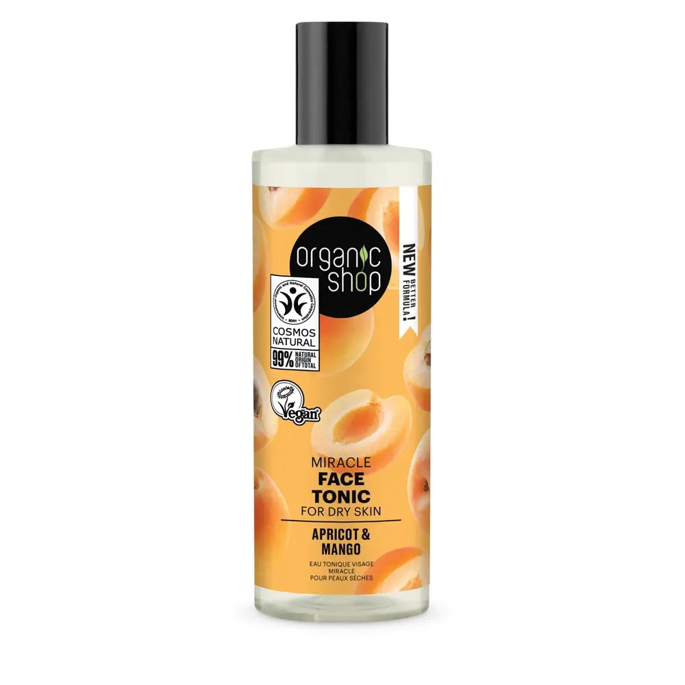 Tónico Facial Milagroso para Pele Seca de Alperce e Manga da Organic Shop, 150 Ml