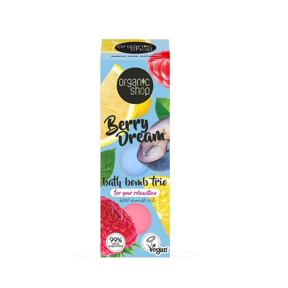 Organic Shop Berry Dream Bath Bombs Trio, 3 X 85 G