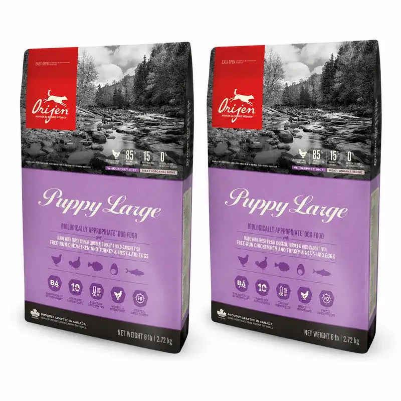 Orijen Canine Puppy Large 2 X 11,4 Kg Alimento para cães , embalagem 2
