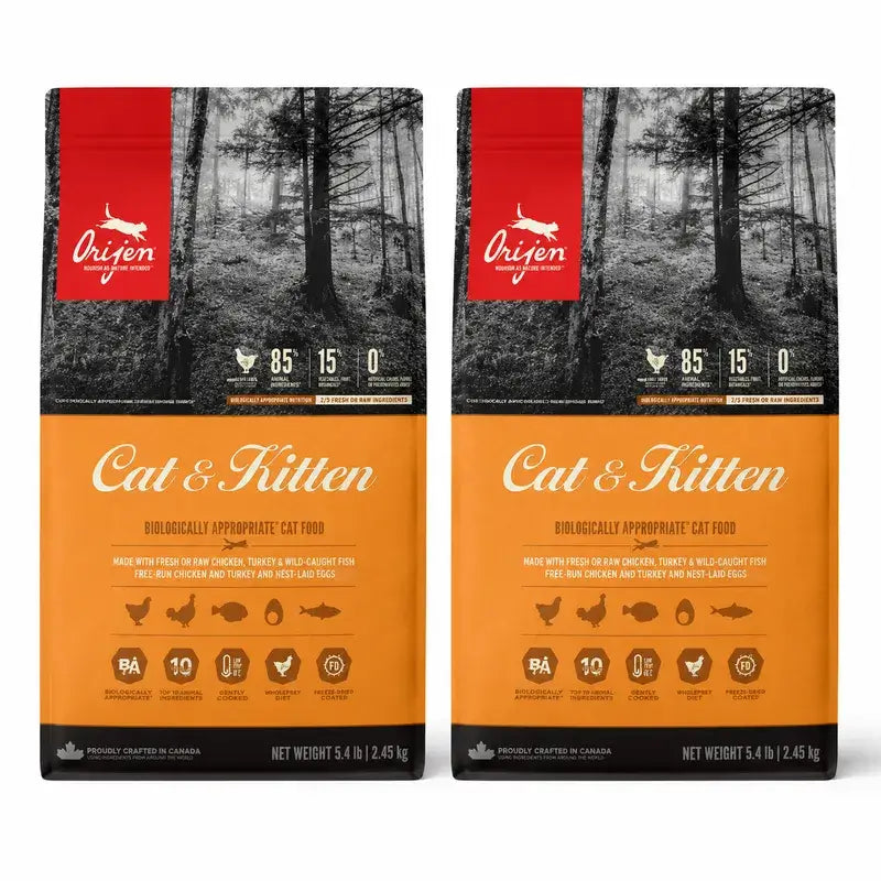 Orijen Feline Cat Kitten 2 X 5,4 Kg Alimento para gatos , embalagem 2