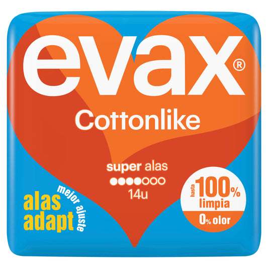 Evax Cottonlike Super Pads Com Asas , 14 unidades