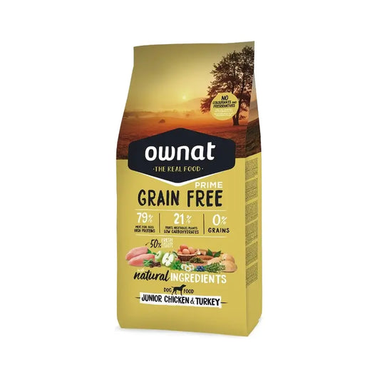 Ownat Grain Free Prime Junior Frango e Peru 12 Kg
