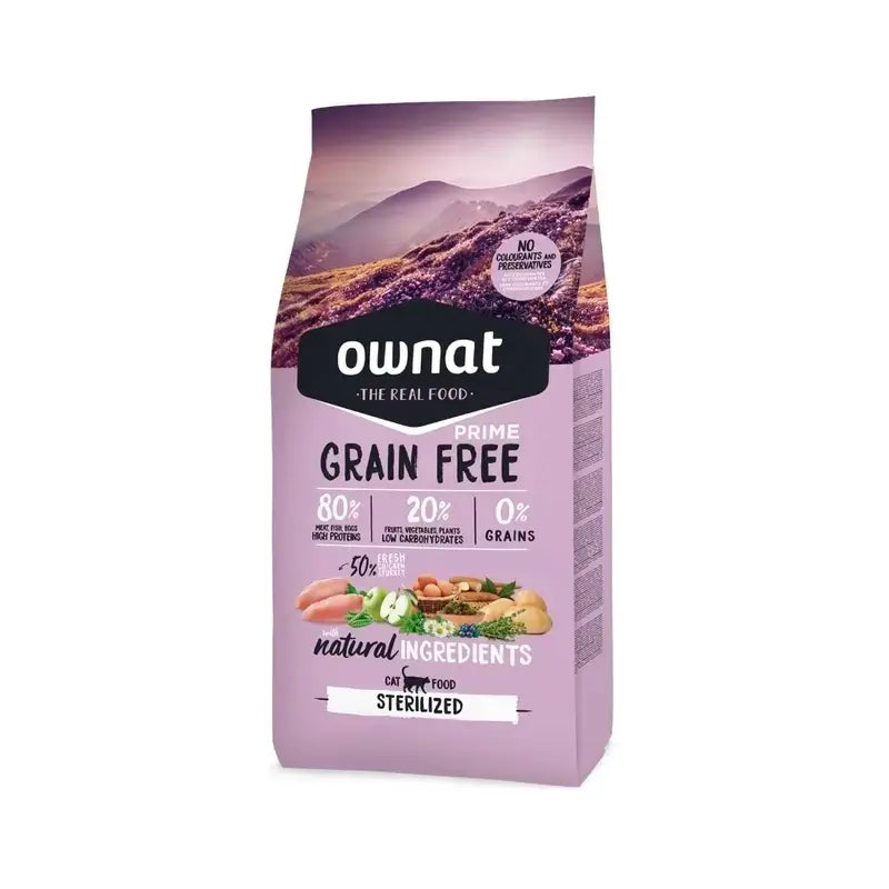 Ownat Prime Feline Adult Sterilised Grain Free 8Kg , comida para gatos