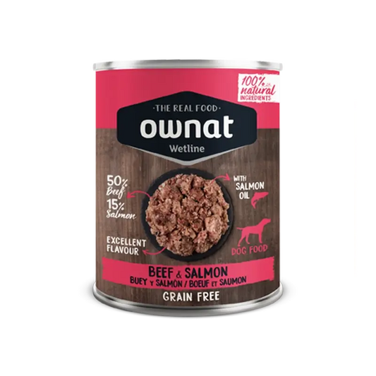 Ownat Wetline Canine Carne de vaca e Salmão 12X395Gr