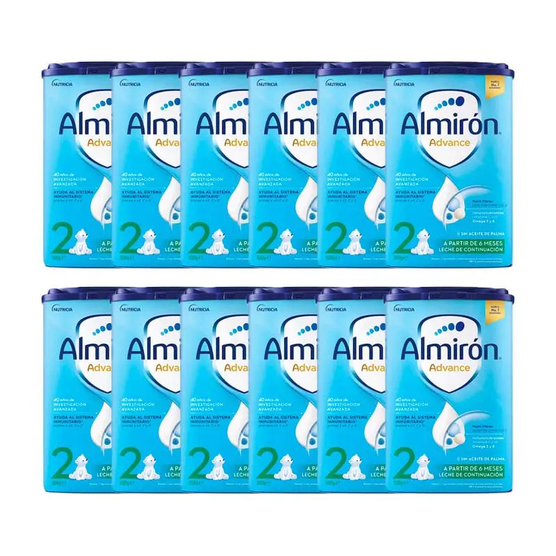 Embalagem 12 X Almiron Advance 2, Fórmula em pó para bebés, a partir dos 6 meses, 800g