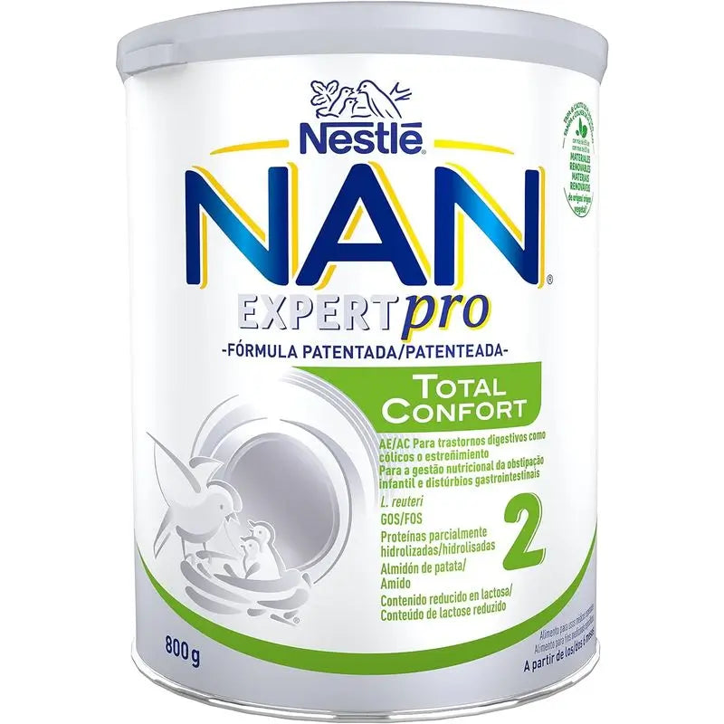 Leite para bebés Nestlé Nan Total Comfort 2, embalagem de 12 x 800 g