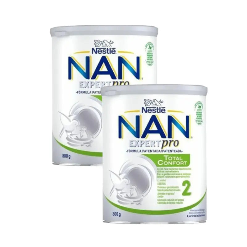Embalagem 2 X Nan Comfort 2 Leite para bebés , 800 g