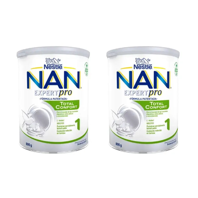 Leite para bebés Nestlé Nan Total Comfort 1, embalagem de 2 x 800 g