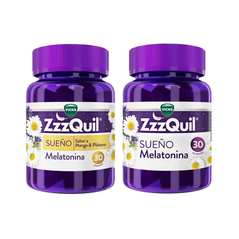 ZzzQuil Melatonina Original + Sabor a Manga, Embalagem 2x30 Gomas