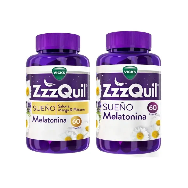 ZzzQuil Melatonina Original + Sabor a Manga, Embalagem 2x60 Gomas
