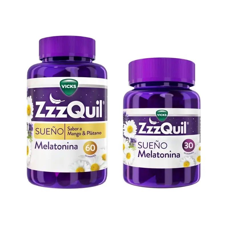 ZzzQuil Natura Melatonina Sabor a Manga e Original, Embalagem 30 + 60