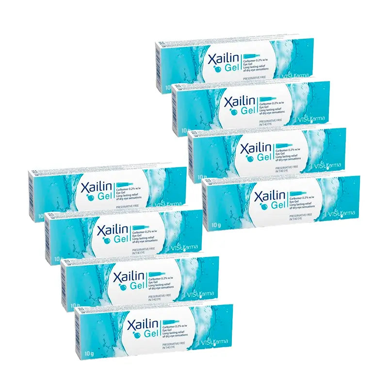 XAILIN Gel para a secura ocular, embalagem de 8 x 10 g