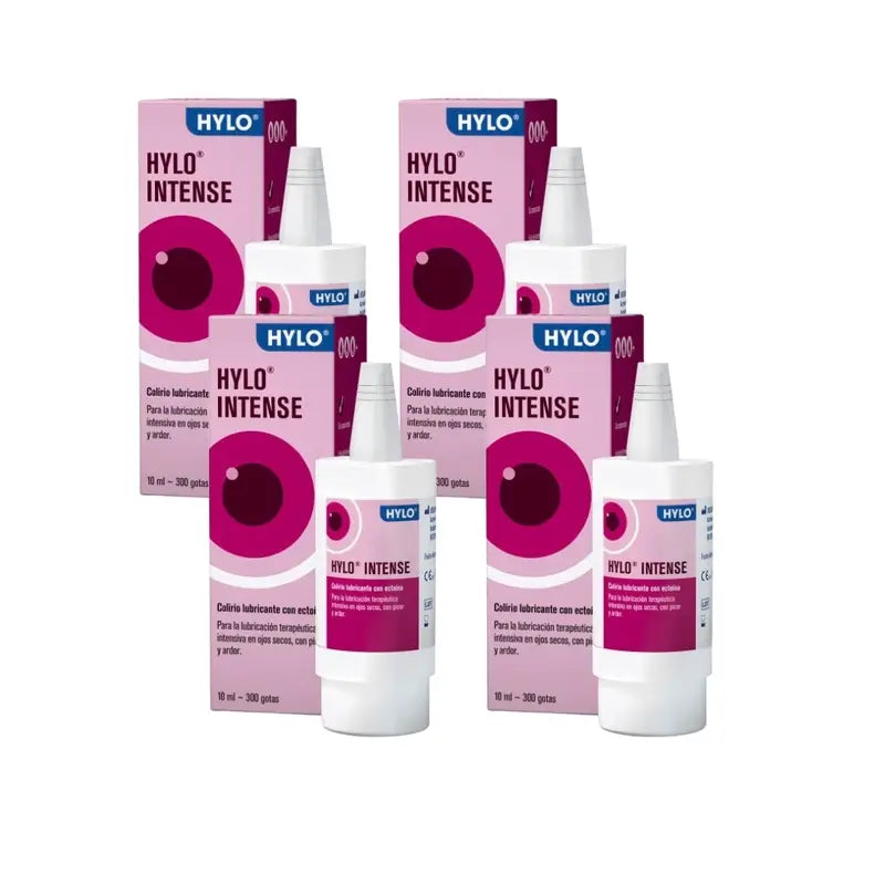 Hylo Intense Eye Drops 10 ml, embalagem de 4