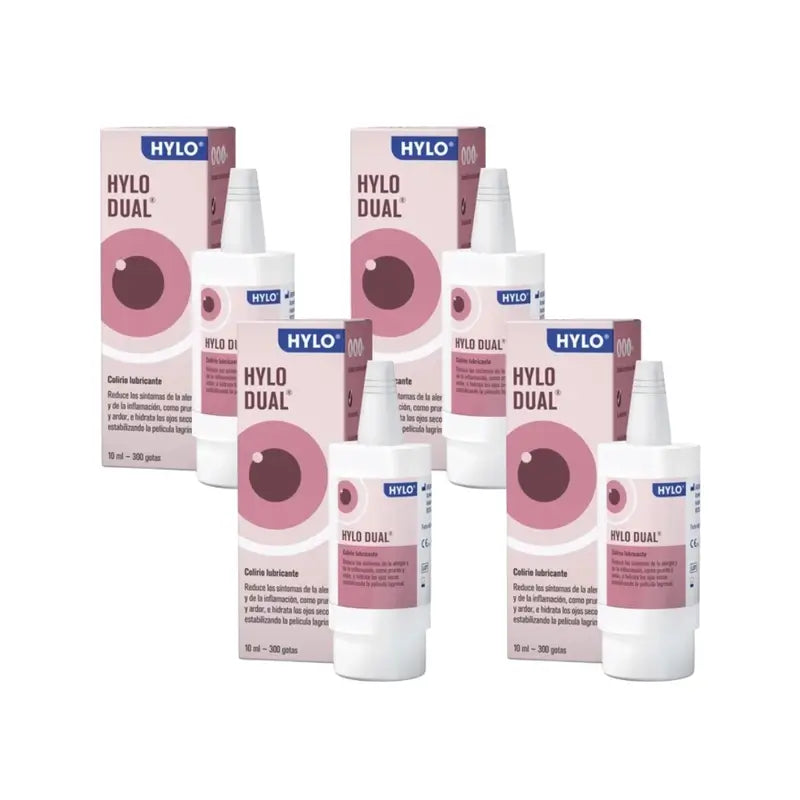 Hylo Dual Eye Drops 10 ml, embalagem de 4